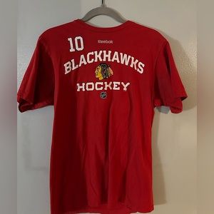 Red Reebok Chicago Blackhawks Hockey Patrick Sharp Jersey Shirt Size M